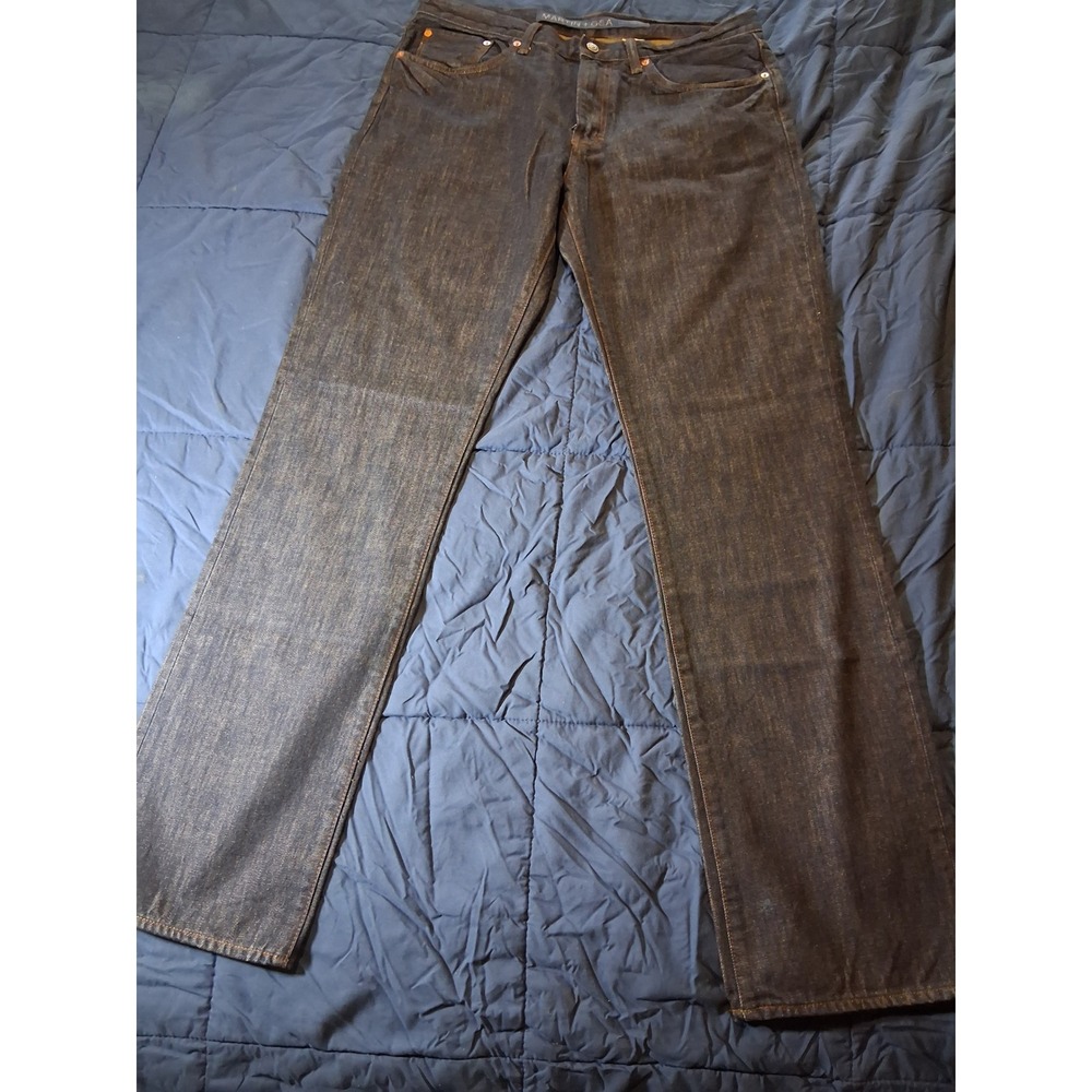 Martin + Osa Mens Slim‎ Straight Jeans Dark Wash Indigo Denim 34x34